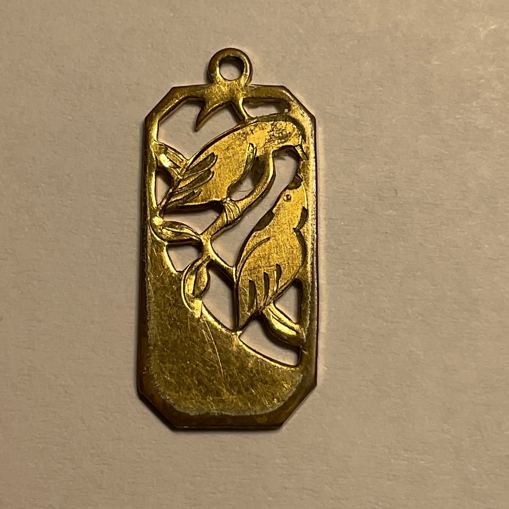 14k gf Charm with 2 Birds 1” long